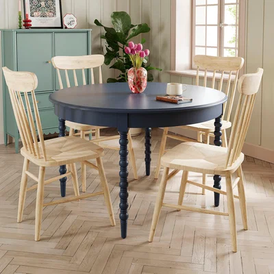 Dunelm Pippin 4 Seater Round Dining Table, Navy Navy