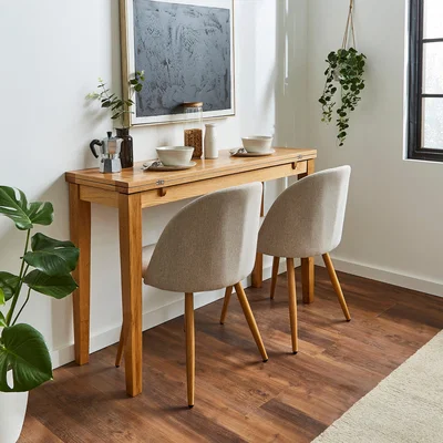 Dunelm Maddox Console Dining Table, Oak Natural