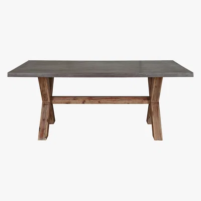 Dunelm Harvey Acacia Dining Table With Concrete Top Brown