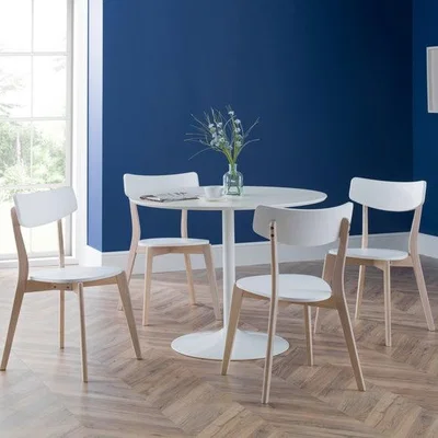 Dunelm Return - Blanco 4 Seater Round Pedestal Dining Table, White