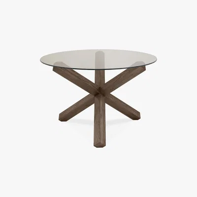 Dunelm Turin Glass Top Round Table Clear