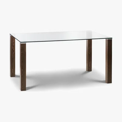 Dunelm Cayman Glass Top Dining Table Brown