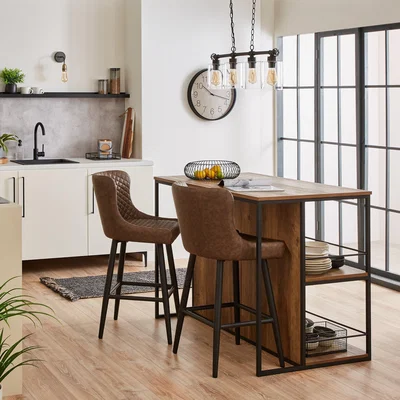 Dunelm Fulton Large Bar Table Brown