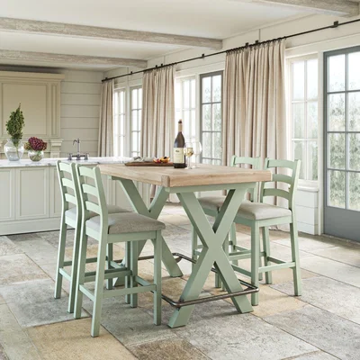 Dunelm Salcombe Bar Table, Oak Green