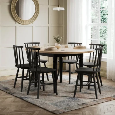 Dunelm Pip 6-8 Seater Round to Oval Extendable Dining Table