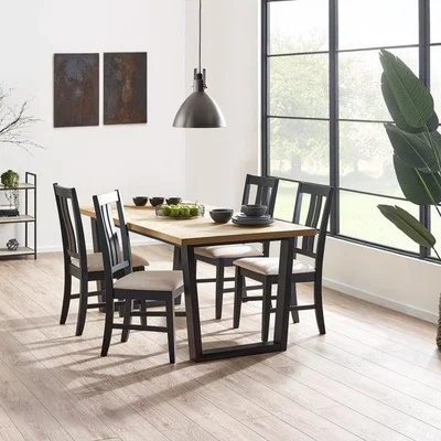 Dunelm Hilton Rectangular Dining Table with 4 Hilton Dining Chairs