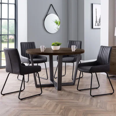 Dunelm Brooklyn Round Table Oak Brown