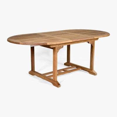 Dunelm King John Teak Extendable Dining Table Brown