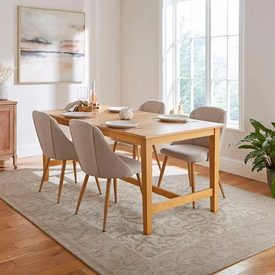Dunelm Frederick 8 Seater Rectangular Extendable Dining Table Natural