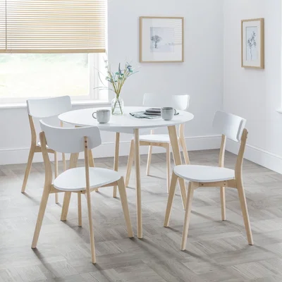 Dunelm Casa Round Dining Table White White