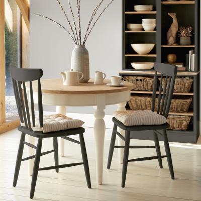 Dunelm Churchgate 1 Round Table & 2 Graphite Chairs Multi Coloured