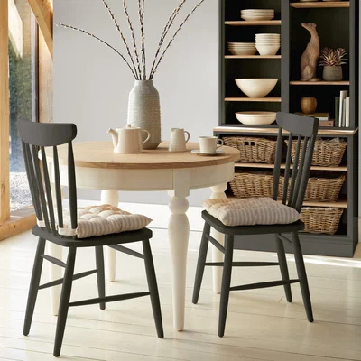 Dunelm Churchgate 1 Round Table & 2 Graphite Chairs Multi Coloured