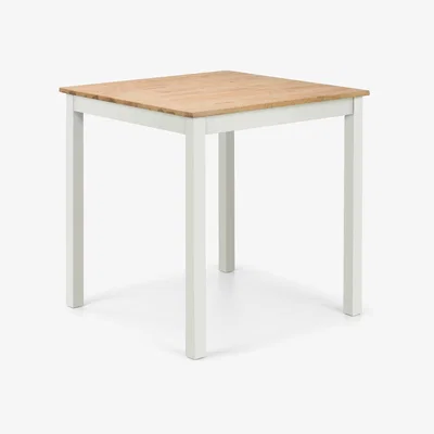 Dunelm Coxmoor Square Dining Table Ivory with Oak Cream