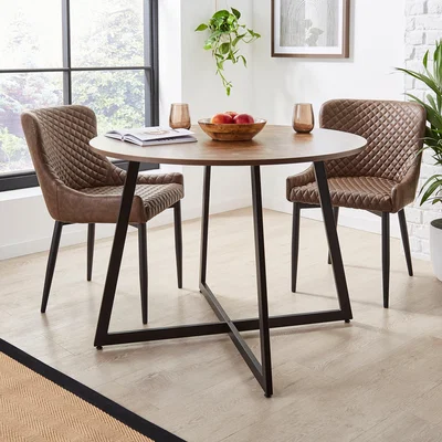 Dunelm Brayden 4 Seater Round Dining Table Black