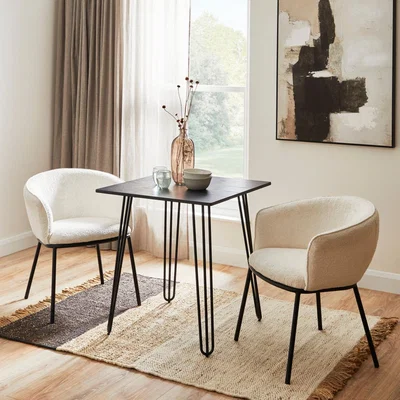 Dunelm Bella Square Dining Table Black