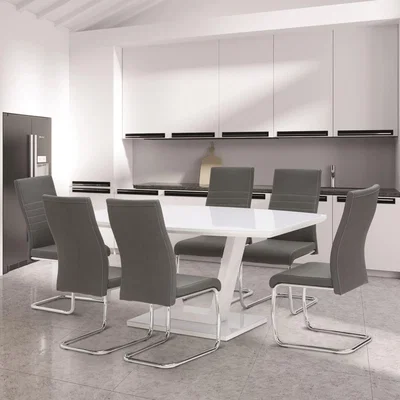 Dunelm Venice 6 Seater Dining Table, Glass White