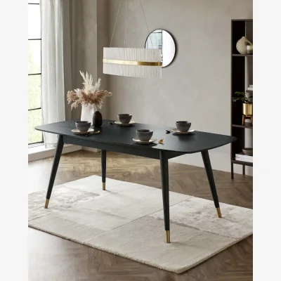 Danetti Clover Black Ash Extending 6 to 8 Seater Dining Table