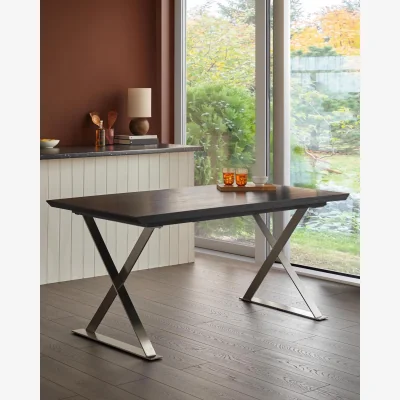 Danetti Nala black wood 6 seater dining table