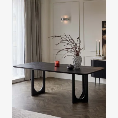 Danetti Orlan 8 Seater Fixed Dining Table Black Ash