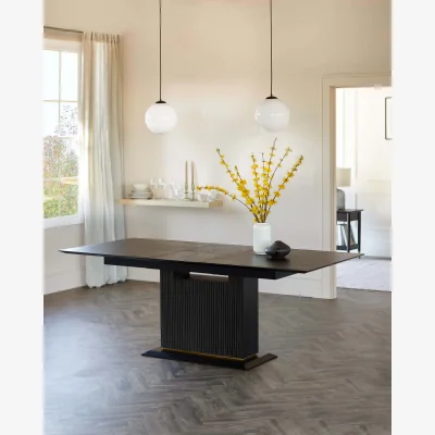 Danetti Kai Black Oak Extending 6 to 8 Seater Dining Table