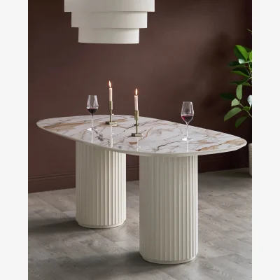 Danetti Hanne natural ceramic 6 seater dining table