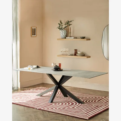 Danetti Riley Light Grey Ceramic 8 Seater Dining Table