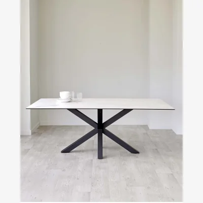 Danetti Riley White Marbled Ceramic 8 Seater Dining Table