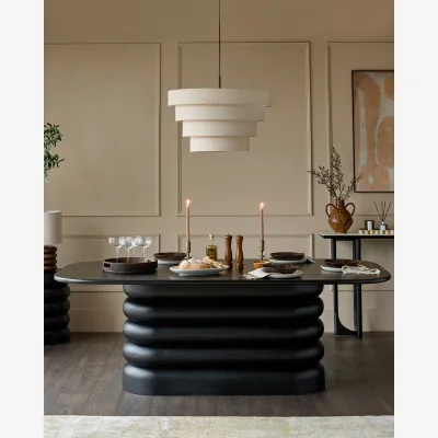 Danetti Hepworth black wood 8 seater dining table