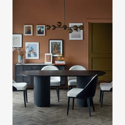Danetti Hanne black oak 6 seater dining table