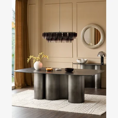 Danetti Carlo dark grey ceramic 8 seater dining table