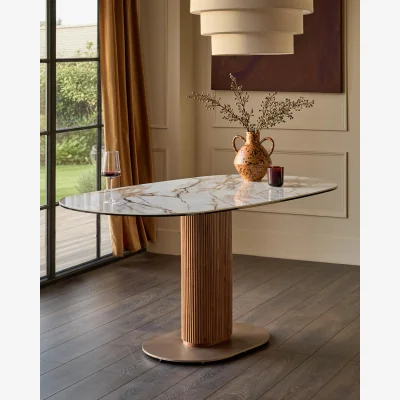 Danetti Vidal natural ceramic 6 seater dining table