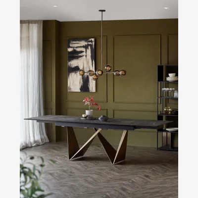 Danetti Calenzano Dark Grey Ceramic Extending 8 to 10 Seater Dining Table