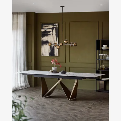 Danetti Calenzano Natural Ceramic Extending 8 to 10 Seater Dining Table