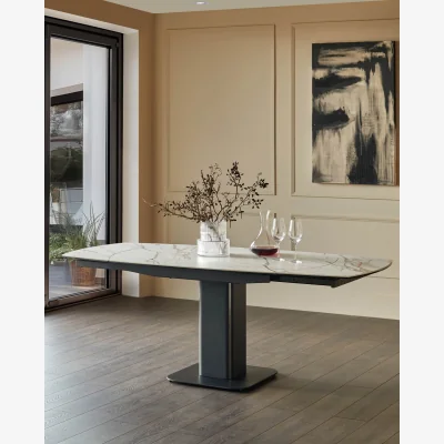 Danetti Fraser natural ceramic extending 4-6 seater dining table
