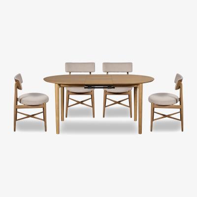 Furniture Village G Plan - Winchester Oval Extending Dining Table with 4 Chairs - Grey