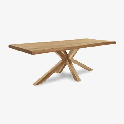 Furniture Village Bodahl - Njord Raw Edge Dining Table with Wooden Star Base - 300-cm