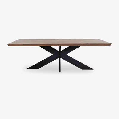 Furniture Village Bodahl - Loki Swiss Edge Dining Table With Metal Star Base - 260-cm - Desert