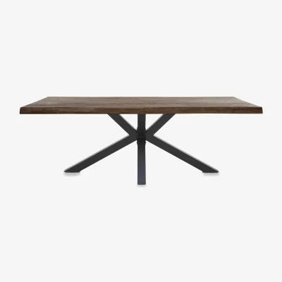Furniture Village Bodahl - Njord Raw Edge Dining Table with Metal Star Base - 280-cm - Desert