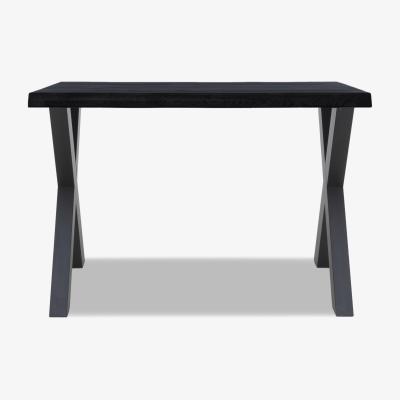 Furniture Village Bodahl - Compact Terra Raw Edge Bar Table with X-Shaped Legs - 140-cm - Mocca Black