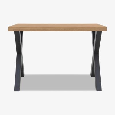 Furniture Village Bodahl - Compact Terra Raw Edge Bar Table with X-Shaped Legs - 140-cm - Bianca
