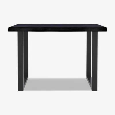 Furniture Village Bodahl - Compact Terra Raw Edge Bar Table with U-Shaped Legs - 140-cm - Mocca Black