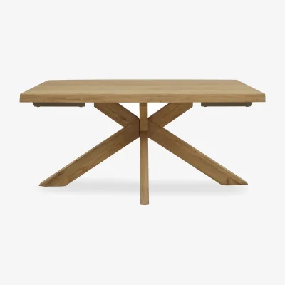 Furniture Village Riga Dining Table with Wooden Star Base - 140-cm
