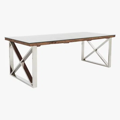 Furniture Village Chennai Dining Table with X-Shaped Legs - 180-cm - Brown