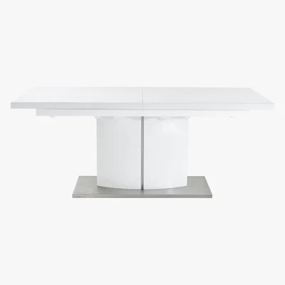 Furniture Village Grande White High Gloss Extending Dining Table - White - By Furniture Village