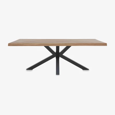 Furniture Village Bodahl - Njord Raw Edge Dining Table with Metal Star Base - 200-cm - Old Bassano