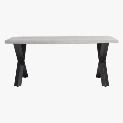 Furniture Village Boston Crossed Leg Concrete Top Dining Table - 250-cm - Grey - By Furniture Village