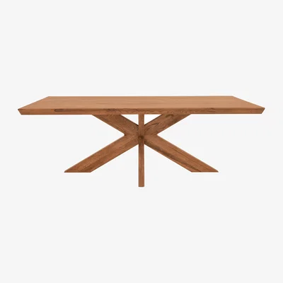 Furniture Village Bodahl - Loki Swiss Edge Dining Table With Wooden Star Base - 260-cm - Oiled
