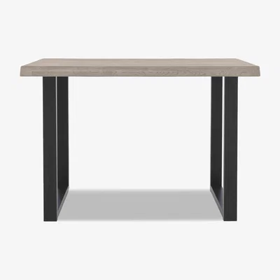 Furniture Village Bodahl - Compact Terra Raw Edge Bar Table with U-Shaped Legs - 160-cm - White Wash