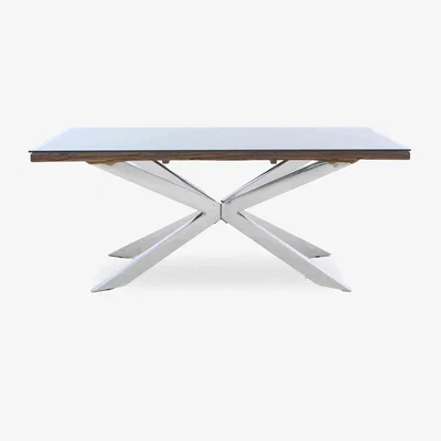 Furniture Village Kiara Small Rectangular Dining Table with Chrome Legs