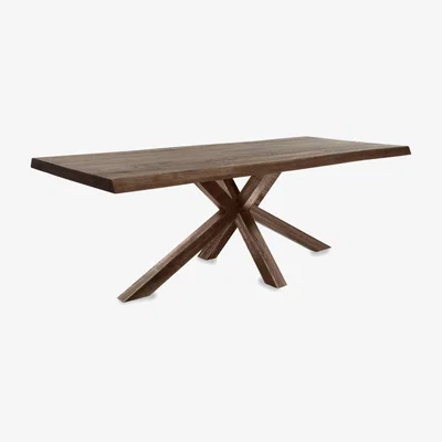 Furniture Village Bodahl - Njord Raw Edge Dining Table with Wood Star Base - 180-cm - Desert